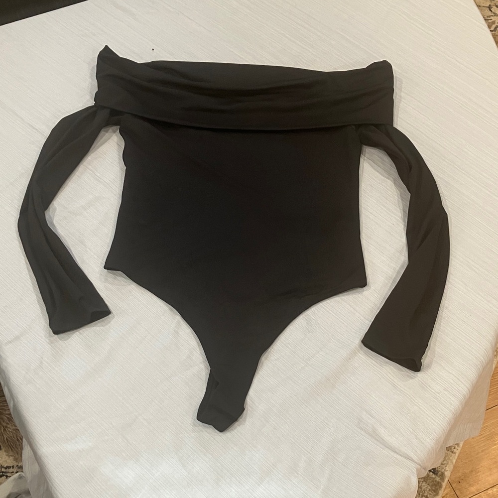 Elegant Black Off-Shoulder Bodysuit